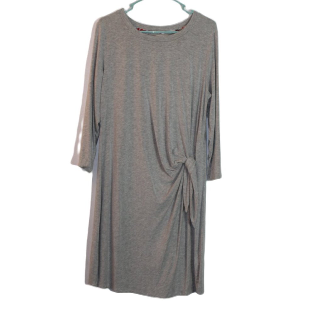 Cupio Gray Tee Shirt Dress Tie Side Size XL